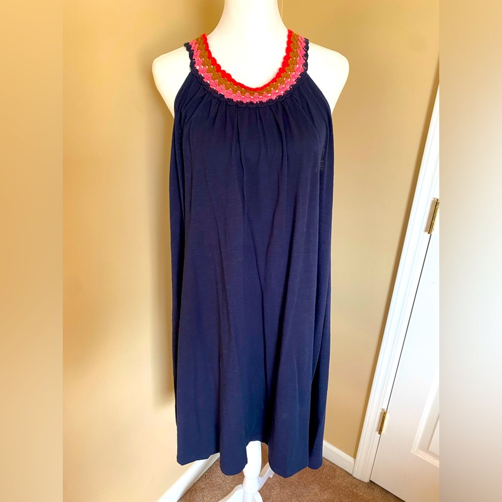 NWT Boden Sundress Navy with Crochet Neckline Size 10R